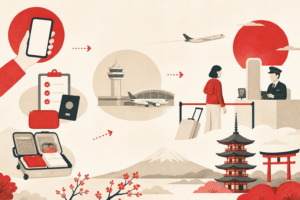비짓재팬(Visit Japan Web) 등록 방법 총정리 (2026년 8월 기준): 준비물부터 공항 통과까지 일러스트