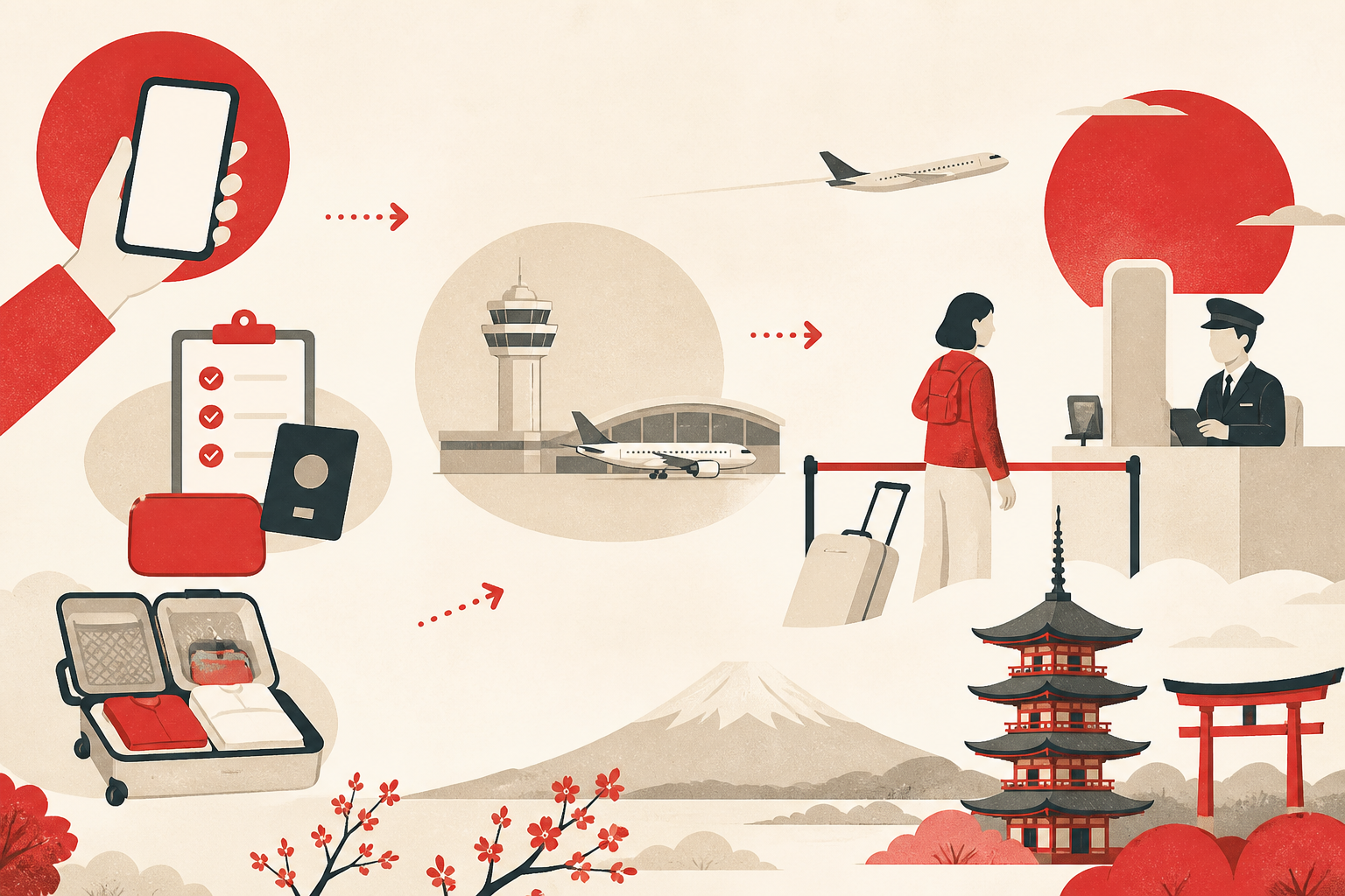 비짓재팬(Visit Japan Web) 등록 방법 총정리 (2026년 8월 기준): 준비물부터 공항 통과까지 일러스트